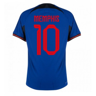 Moški Nogometni dresi Nizozemska Memphis Depay #10 Gostujoči SP 2022 Kratek Rokav